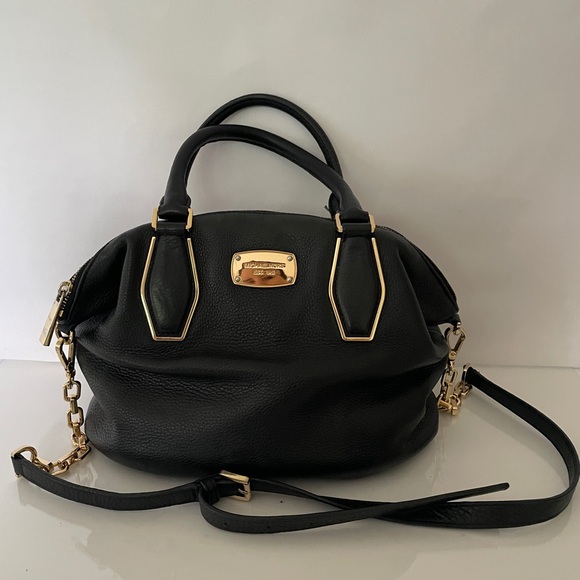Michael Kors Black Satchel with Gold Accents - Picture 1 of 11